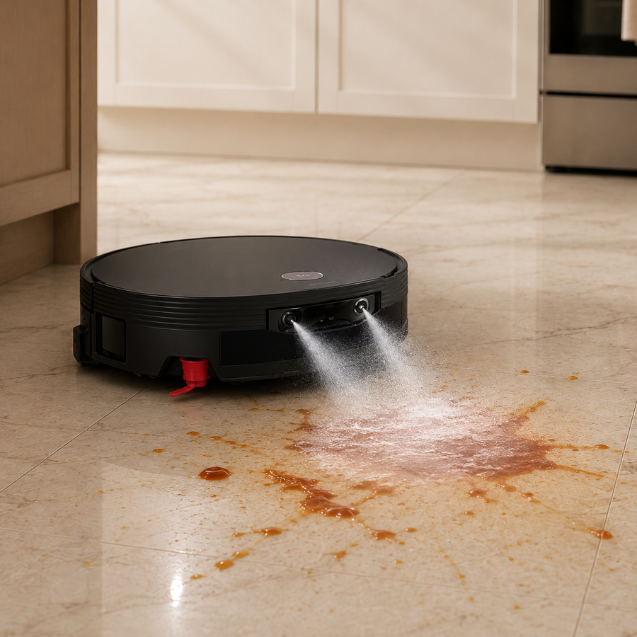 Kitchen stain cleaning scene