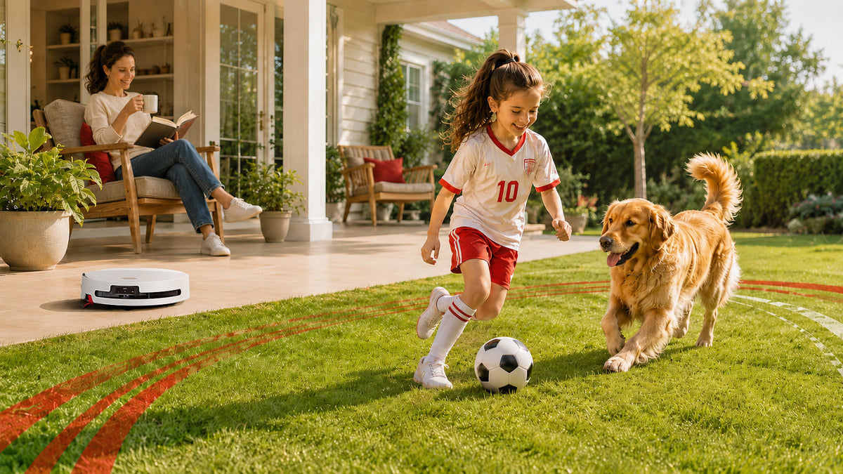 Family enjoying time together while YEEDI cleans
